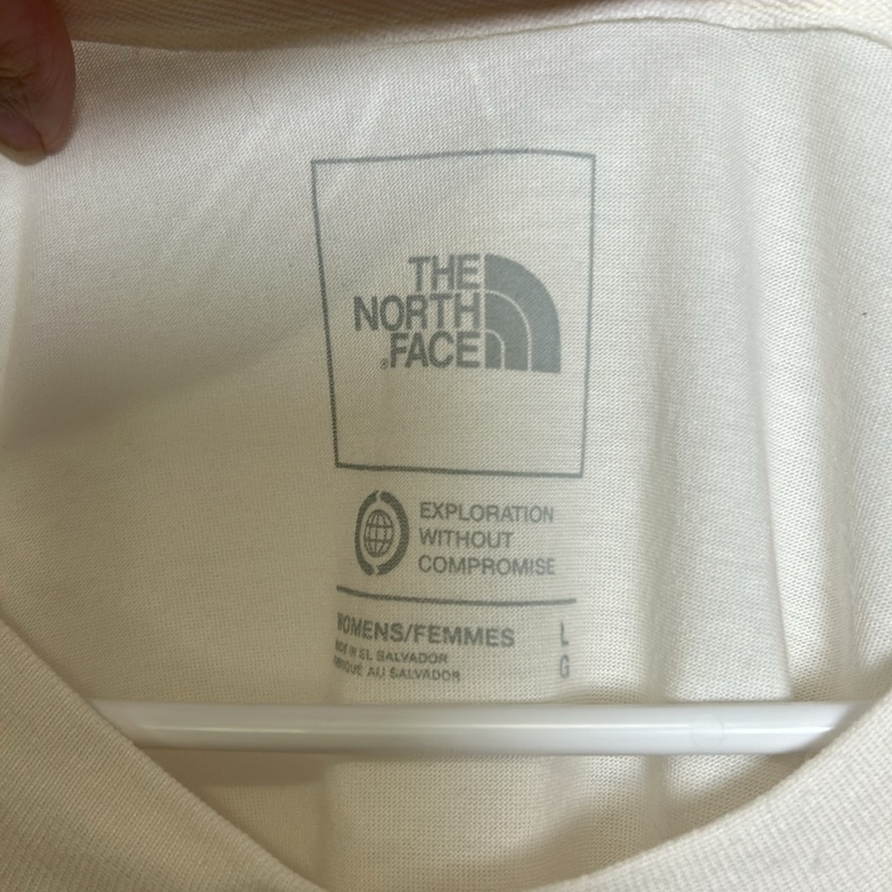The North Face half dome crop T-shirt size large cream short sleeve cotton NWT - Picture 7 of 8